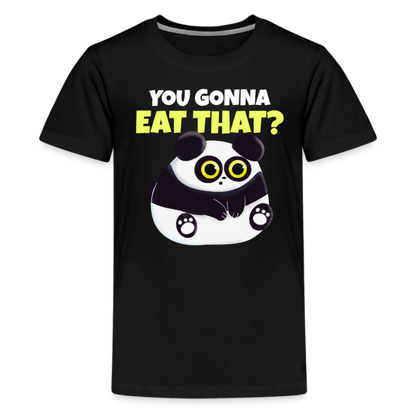 You Gonna Eat That Funny Panda Kids' Premium T-Shirt - black