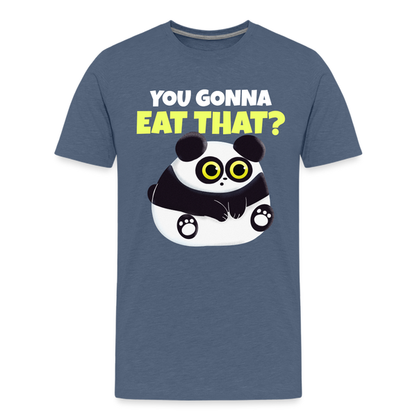 You Gonna Eat That Funny Panda Kids' Premium T-Shirt - heather blue
