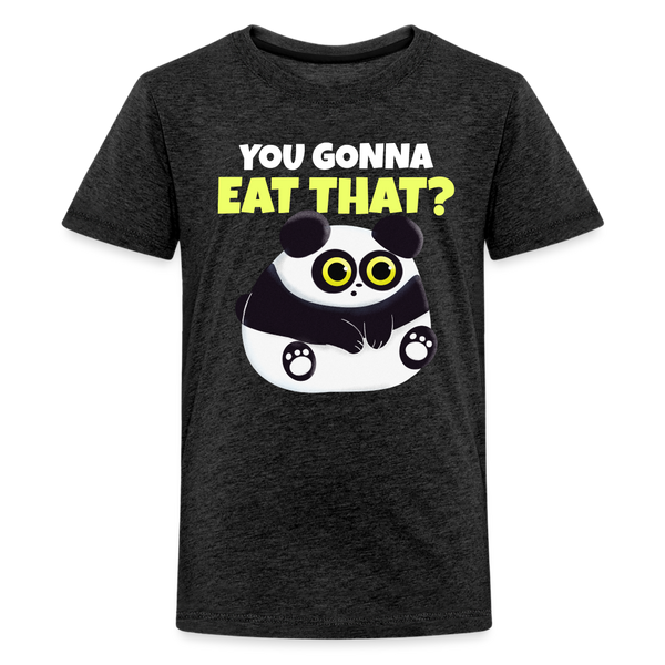 You Gonna Eat That Funny Panda Kids' Premium T-Shirt - charcoal grey