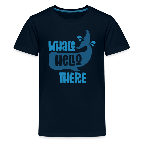 Whale Hello There Whale Pun Kids' Premium T-Shirt - deep navy