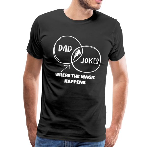Funny Dad Jokes Venn Diagram Short-Sleeve T-Shirt - black