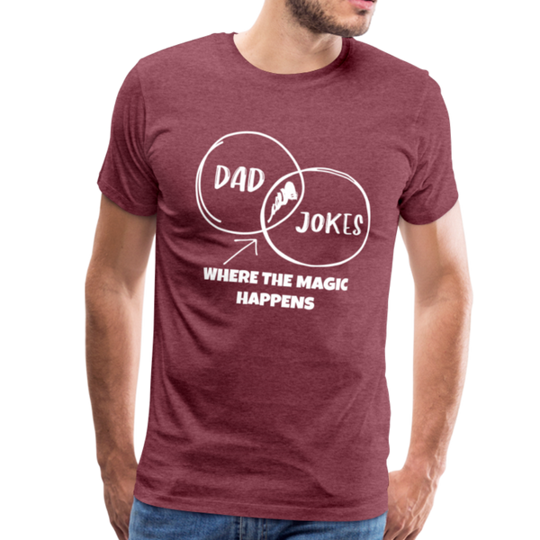 Funny Dad Jokes Venn Diagram Short-Sleeve T-Shirt - heather burgundy