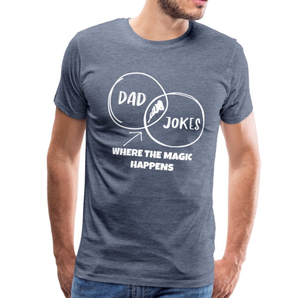 Funny Dad Jokes Venn Diagram Short-Sleeve T-Shirt - heather blue