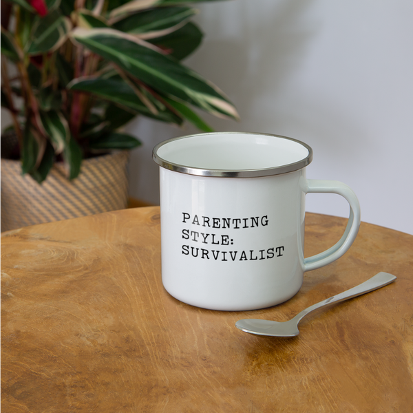 Parenting Style: Survivalist Camper Mug - white
