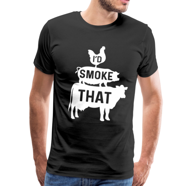 I'd Smoke That Funny BBQ Men's Premium T-Shirt - black