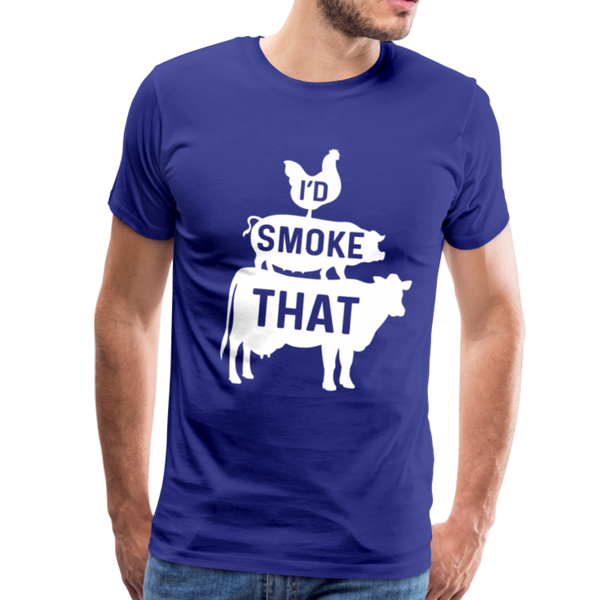 I'd Smoke That Funny BBQ Men's Premium T-Shirt - royal blue