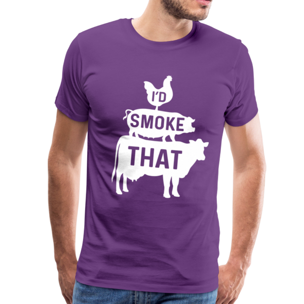 I'd Smoke That Funny BBQ Men's Premium T-Shirt - purple