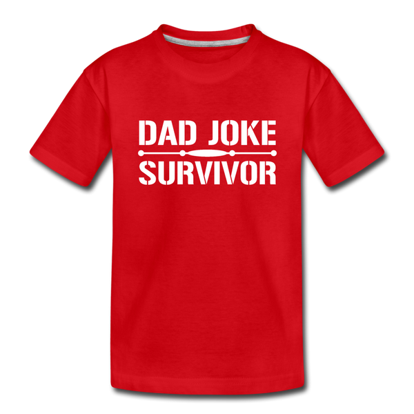 Dad Joke Survivor Kids' Premium T-Shirt - red