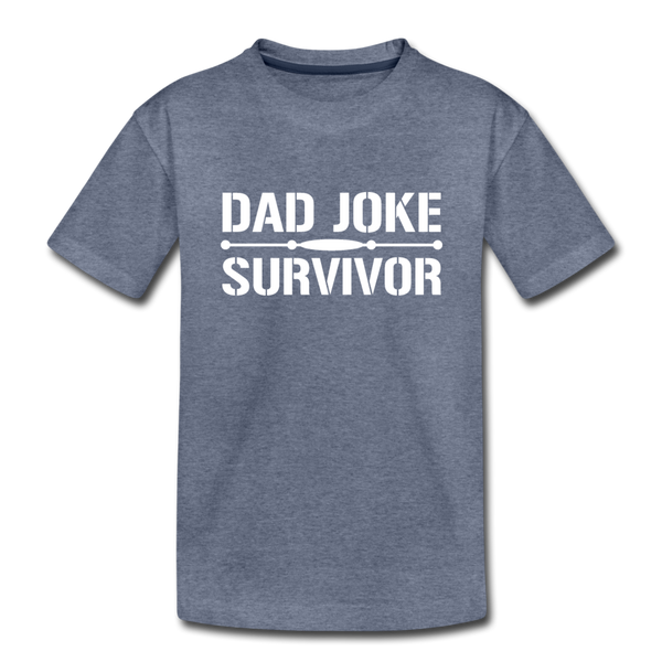 Dad Joke Survivor Kids' Premium T-Shirt - heather blue
