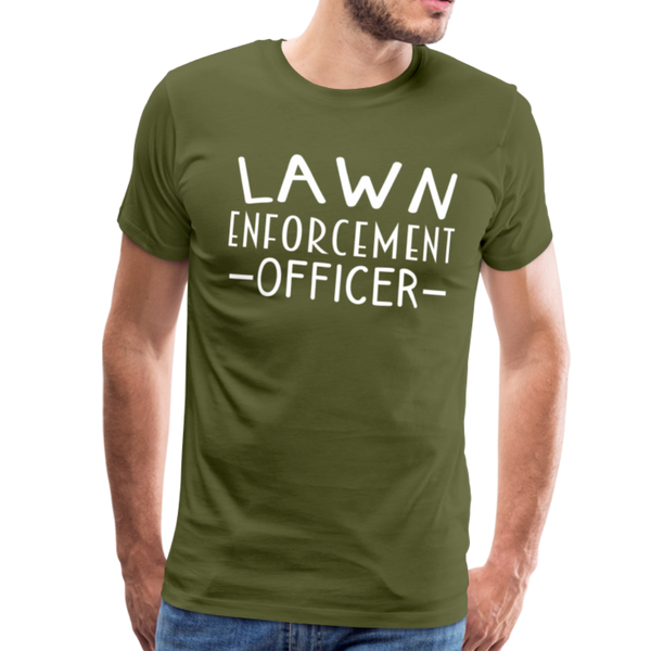 Lawn Enforcement Officer Funny Dad Joke Shirt Men's Premium T-Shirt - olive green