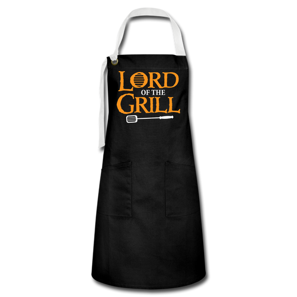 Lord of The Grill Funny Geek BBQ Artisan Apron - black/white