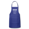 Coffee The Most Important Meal of the Day Funny Adjustable Apron - royal blue