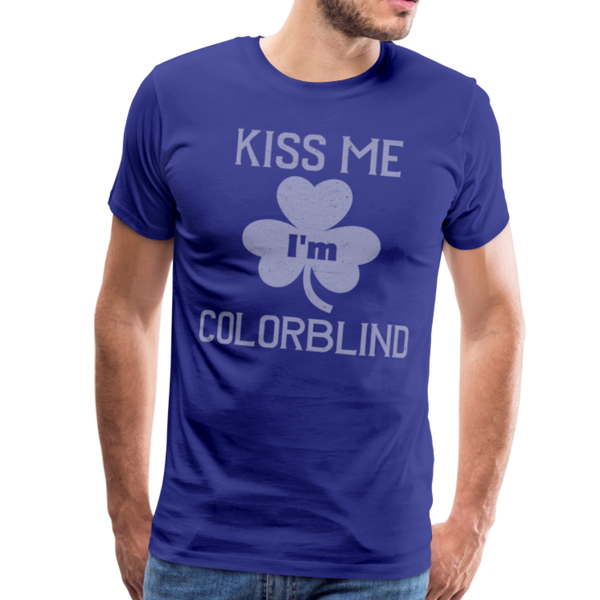 Kiss Me I'm Colorblind Funny St. Pat's Men's Premium T-Shirt - royal blue
