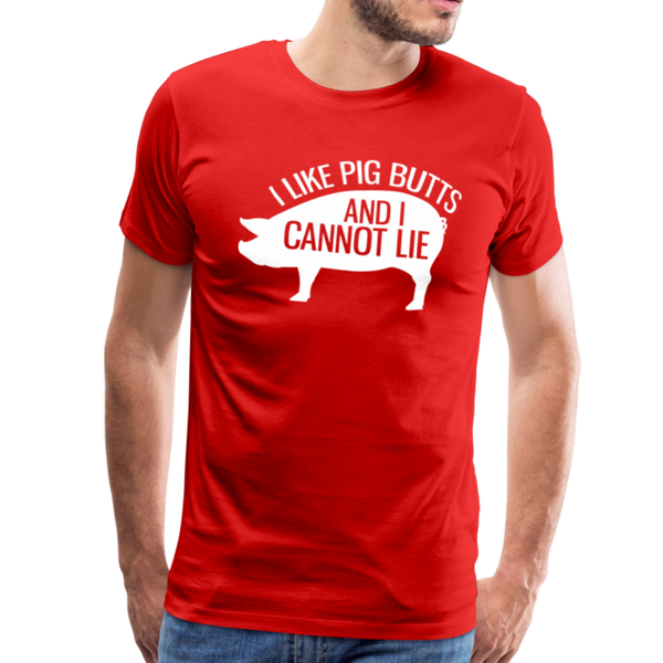 I Like Pig Butts and I Cannot Lie Funny BBQ Men's Premium T-Shirt - red