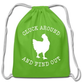 Cluck Around and Find Out Chicken Cotton Drawstring Bag