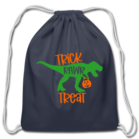 Trick Rawr Treat Dinosaur Halloween Cotton Drawstring Bag