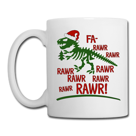 Dinosaur Fa-Rawr Rawr T-Rex in Santa Hat Christmas Coffee/Tea Mug
