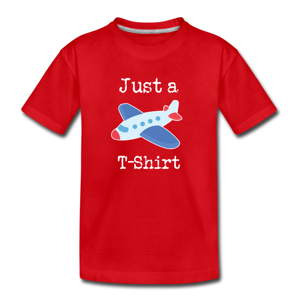 Just a Plane T-Shirt Airplane Pun Kids' Premium T-Shirt - red