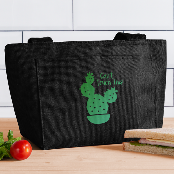 Can't Touch This! Cactus Pun Lunch Bag - black