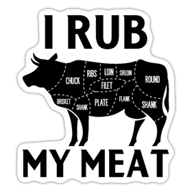 I Rub My Meat BBQ Cow Sticker