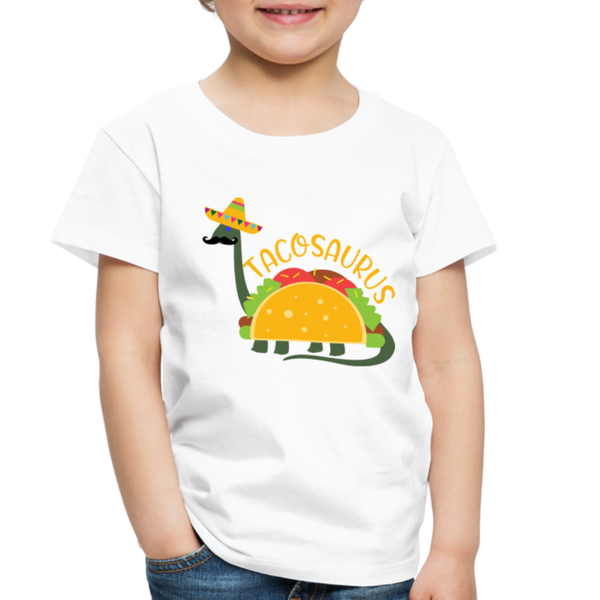 Funny Dinosaur TacoSaurus Toddler Premium T-Shirt - white