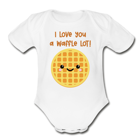 I Love You A Waffle Lot Organic Short Sleeve Baby Bodysuit