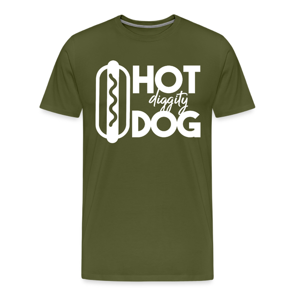 Hot Diggity Dog Funny Grilling Men's Premium T-Shirt - olive green