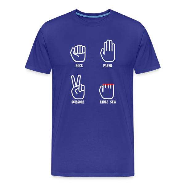 Rock, Paper, Scissors, Table Saw Funny Men's Premium T-Shirt - royal blue