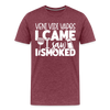 Veni Vidi Vapos I Came I Saw I Smoked: BBQ Smoker Men's Premium T-Shirt - heather burgundy