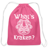 What's Kraken? Cotton Drawstring Bag - pink