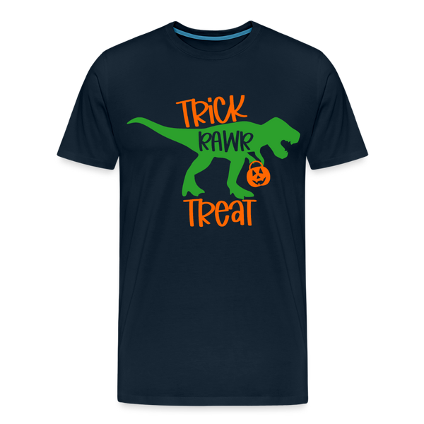 Trick Rawr Treat Dinosaur Halloween Men's Premium T-Shirt - deep navy