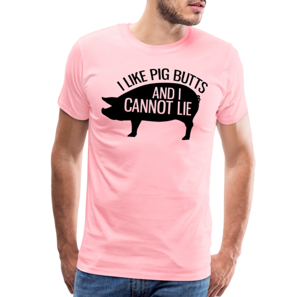 I Like Pig Butts and I Cannot Lie Funny BBQ Men's Premium T-Shirt - pink