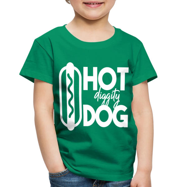 Hot Diggity Dog Funny Grilling Toddler Premium T-Shirt - kelly green