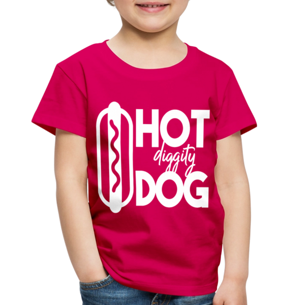 Hot Diggity Dog Funny Grilling Toddler Premium T-Shirt - dark pink