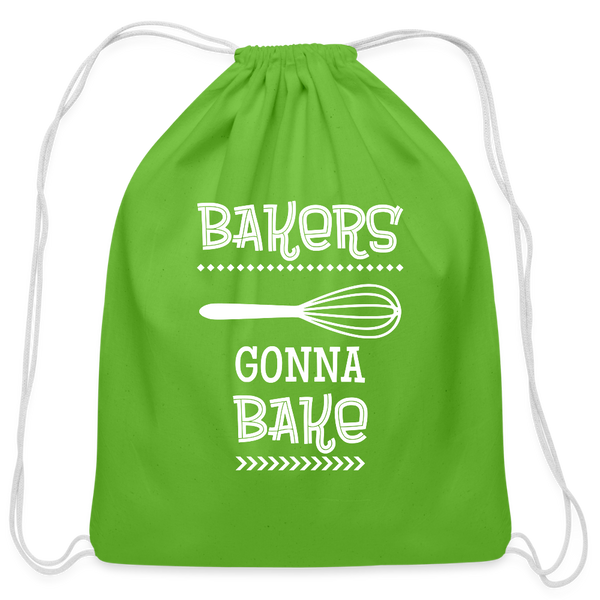 Bakers Gonna Bake Funny Cooking Cotton Drawstring Bag - clover