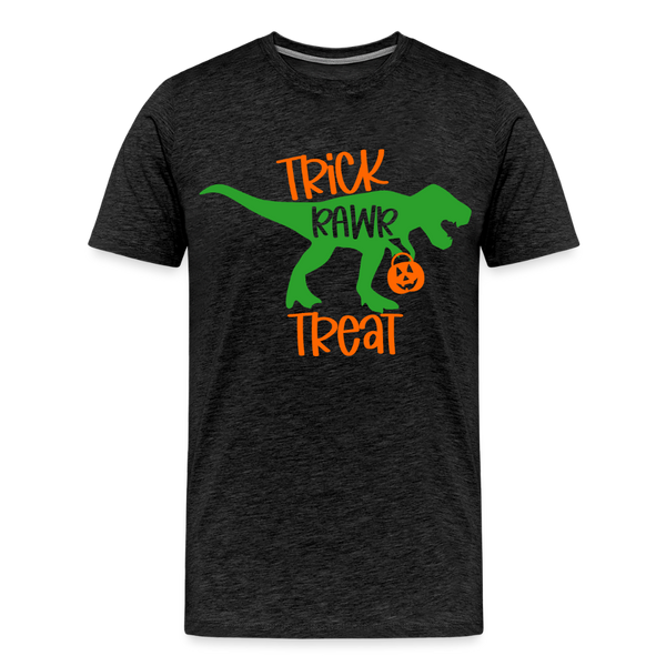 Trick Rawr Treat Dinosaur Halloween Men's Premium T-Shirt - charcoal grey