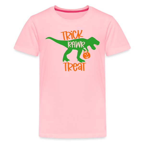 Trick Rawr Treat Dinosaur Halloween Kids' Premium T-Shirt - pink