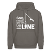 Sorry I Missed Your Call, I was on the Other Line Funny Fishing Men's Hoodie - asphalt gray