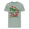 Dinosaur Fa-Rawr Rawr T-Rex in Santa Hat Christmas Men's Premium T-Shirt - steel green