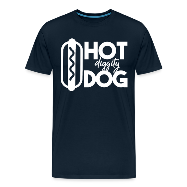 Hot Diggity Dog Funny Grilling Men's Premium T-Shirt - deep navy