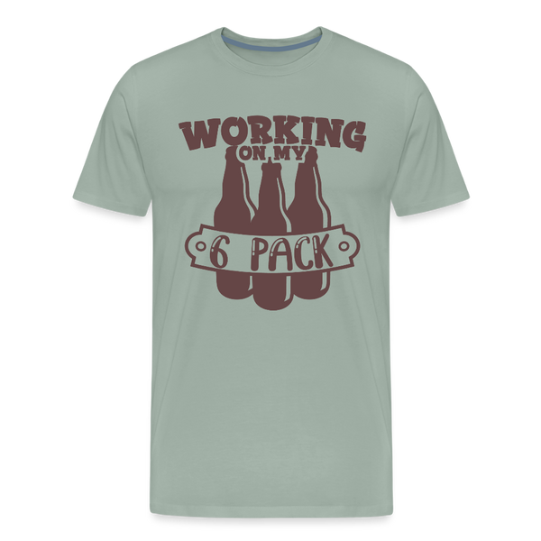 Working on my 6 Pack Men's Premium T-Shirt - steel green