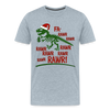 Dinosaur Fa-Rawr Rawr T-Rex in Santa Hat Christmas Men's Premium T-Shirt - heather ice blue