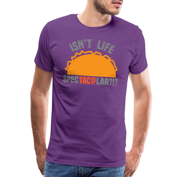 Isn't Life SpecTacolar?!? Funny Taco Food Pun Men's Premium T-Shirt - purple