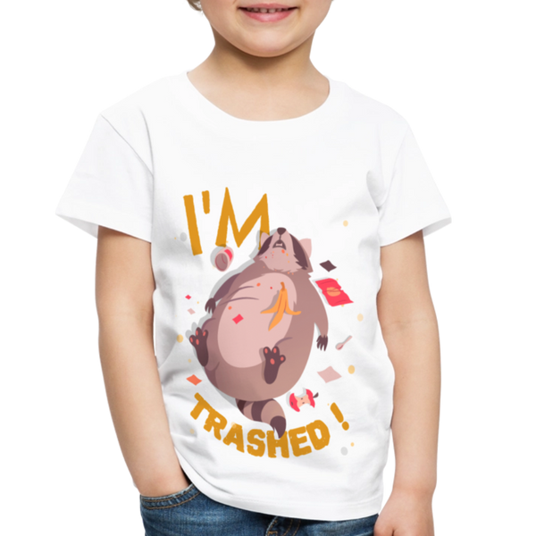 I'm Trashed Funny Raccoon Toddler Premium T-Shirt - white