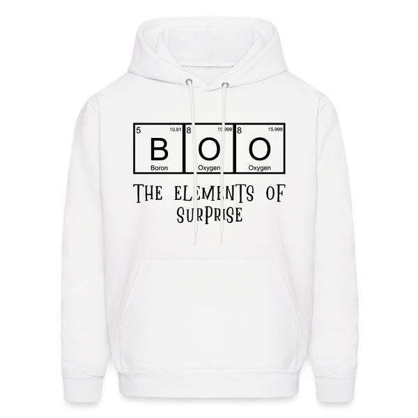 Boo the Element of Surprise Dad Jokes Halloween Men's Hoodie - white