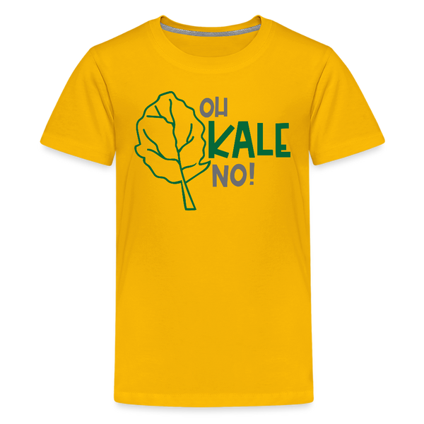 Oh Kale No! Funny Food Pun Kids' Premium T-Shirt - sun yellow