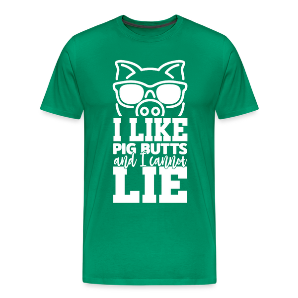 I Like Pig Butts and I Cannot Lie Funny BBQ Men's Premium T-Shirt - kelly green