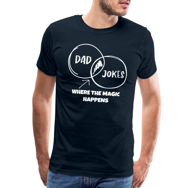 Funny Dad Jokes Venn Diagram Short-Sleeve T-Shirt - deep navy