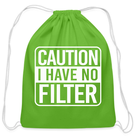 Caution I Have No Filter Cotton Drawstring Bag