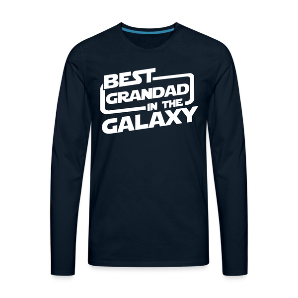 Best Grandad In The Galaxy Men's Premium Long Sleeve T-Shirt - deep navy